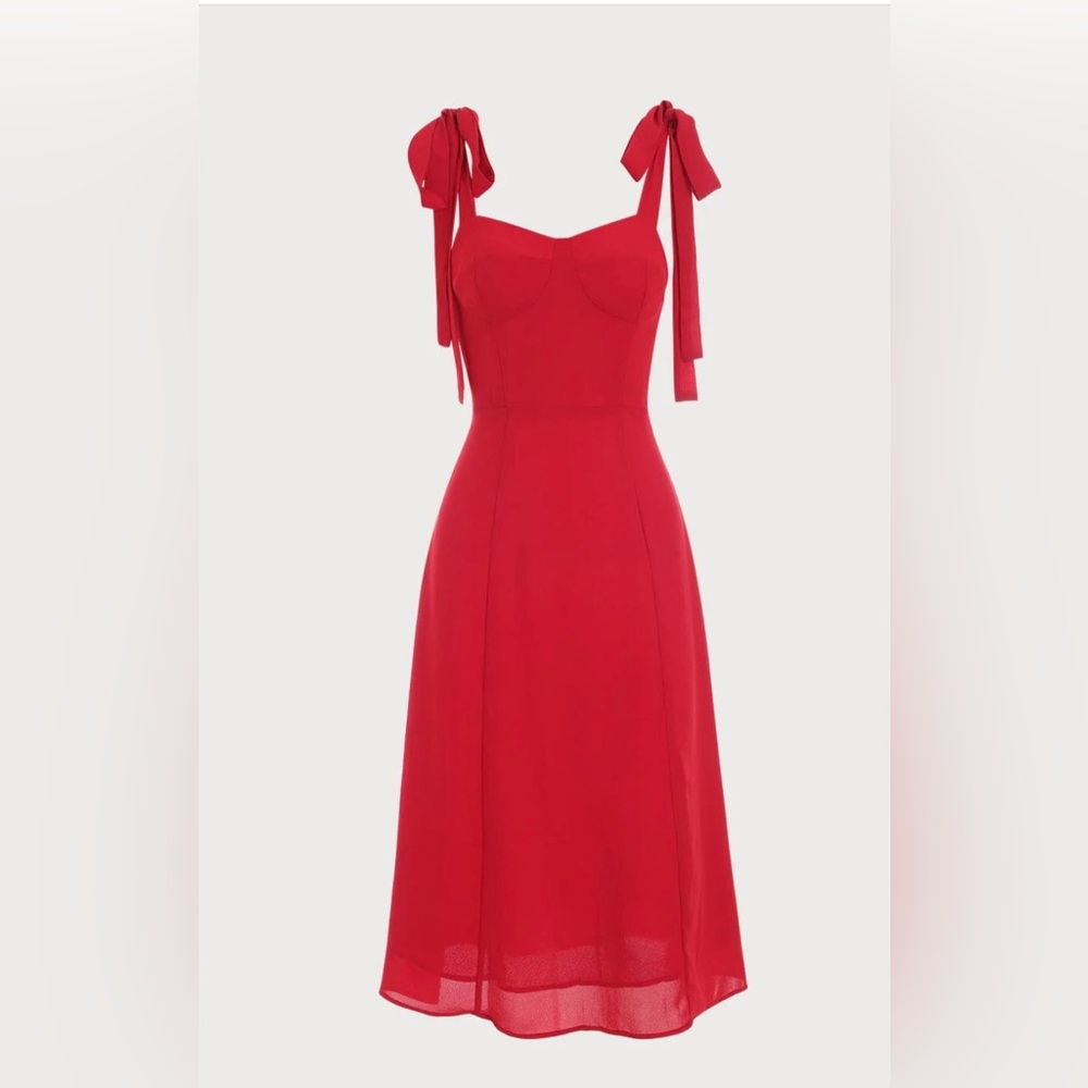 Rihoas red midi dress